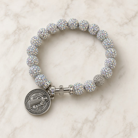 St. Benedict Bracelet — Iridescent Crystal — Everyday Saints · 3 for $30