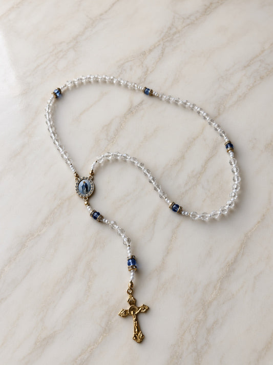 Our Lady of Grace Rosary — Crystal & Pearl